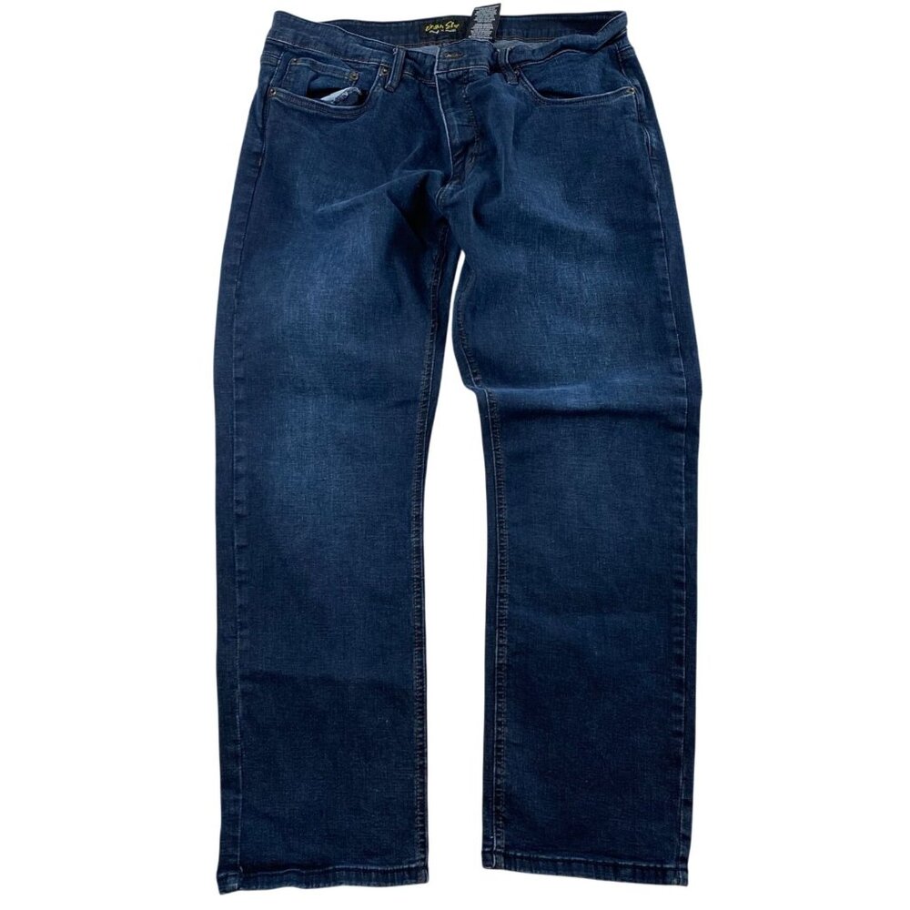 Urban Star Mens Jeans 38x30 Blue Dark Denim Stretch Straight Leg Classic Casual